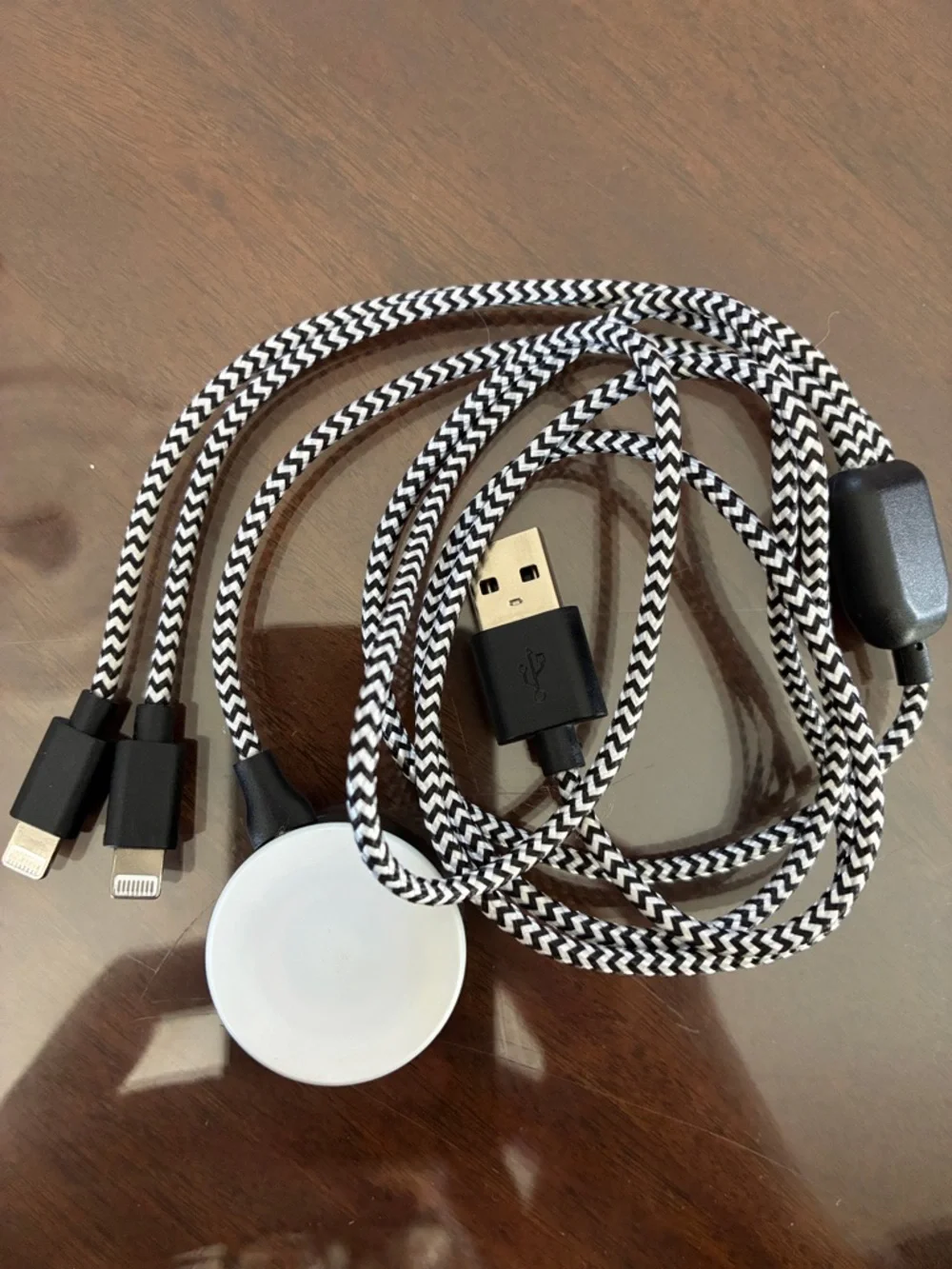 Universal Black & White Braided Multi-Connector Charging Cable